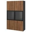 IKEA - BESTA, storage combination, black-brown-walnut effect, 120x42x193 cm