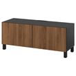 IKEA - BESTA, tv bench, black-brown-walnut effect, 120x42x48 cm