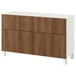 IKEA - BESTA, dolap kombinasyonu, beyaz-ceviz görünüm, 120x42x74 cm