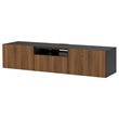 IKEA - BESTA, tv bench, black-brown-walnut effect, 180x42x39 cm