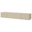 IKEA - BESTA, tv bench, white stained oak effect/beige, 240x42x38 cm