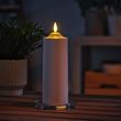 IKEA - SMALOM, LED scented block candle, white, 19 cm