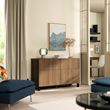 IKEA - BESTA, storage combination, black-brown-walnut effect, 120x42x75 cm