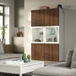 IKEA - BESTA, storage combination, white-walnut effect, 120x42x193 cm