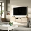 IKEA - BESTA, tv sehpası, ağartılmış meşe görünümlü-bej, 180x42x39 cm