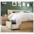 IKEA - MALM/LINDBADEN, double bed, white stained oak veneer, 160x200 cm