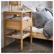 IKEA - NORDKISA, bedside table, bamboo, 40x40 cm