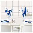 HAVSKATT, patterned napkin, blue-white striped, 33x33 cm