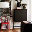IKEA - STOCKHOLM 2025, cabinet with doors, oak veneer-dark brown, 80x40x126 cm
