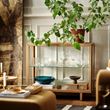 IKEA - STOCKHOLM 2025, glass-door cabinet, oak veneer, 100x40x86 cm