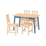 light brown dyed-blue painted pine