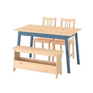light brown-blue painted pine