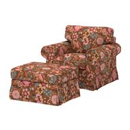 armchair and pouffe