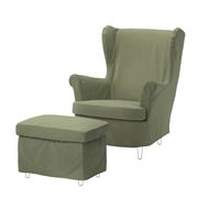slipcover for armchair and footstool