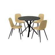 marble effect black-Letafors yellow-beige