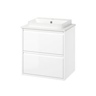 high-gloss white/white marble effect