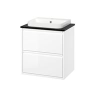 glossy varnish white-black marble look