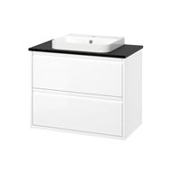 glossy varnish white-black marble look