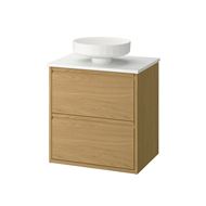 oak effect-white marble effect