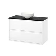 glossy varnish white-black marble look