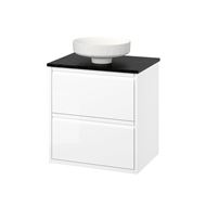 glossy varnish white-black marble look