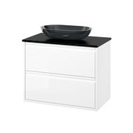 glossy varnish white-black marble look