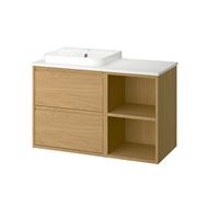 oak effect-white marble effect