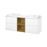 high-gloss white/white marble effect