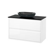 glossy varnish white-black marble look