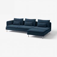4-seat sofa with chaise longue