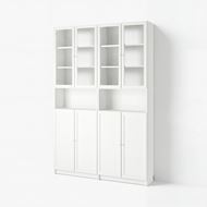 bookcase with glass/panel doors