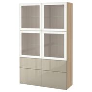 ağartılmış meşe görünümlü-parlak cila-bej-buzlu cam