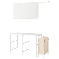 shelving combination for laundry room and bathroom