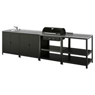 kitchen sink unit and charcoal barbecue