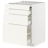 with 3 drawers, 4 drawer fronts and pull-out work surface