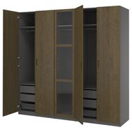 dark gray brown-oak veneer glass