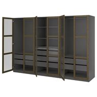 dark gray brown-oak veneer glass