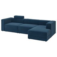 4-seat sofa with chaise longue and headrest