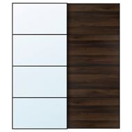 siyah-aynalı cam-kahverengi-meşe görünümlü