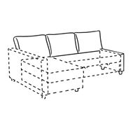 Backrest for corner sofa-bed