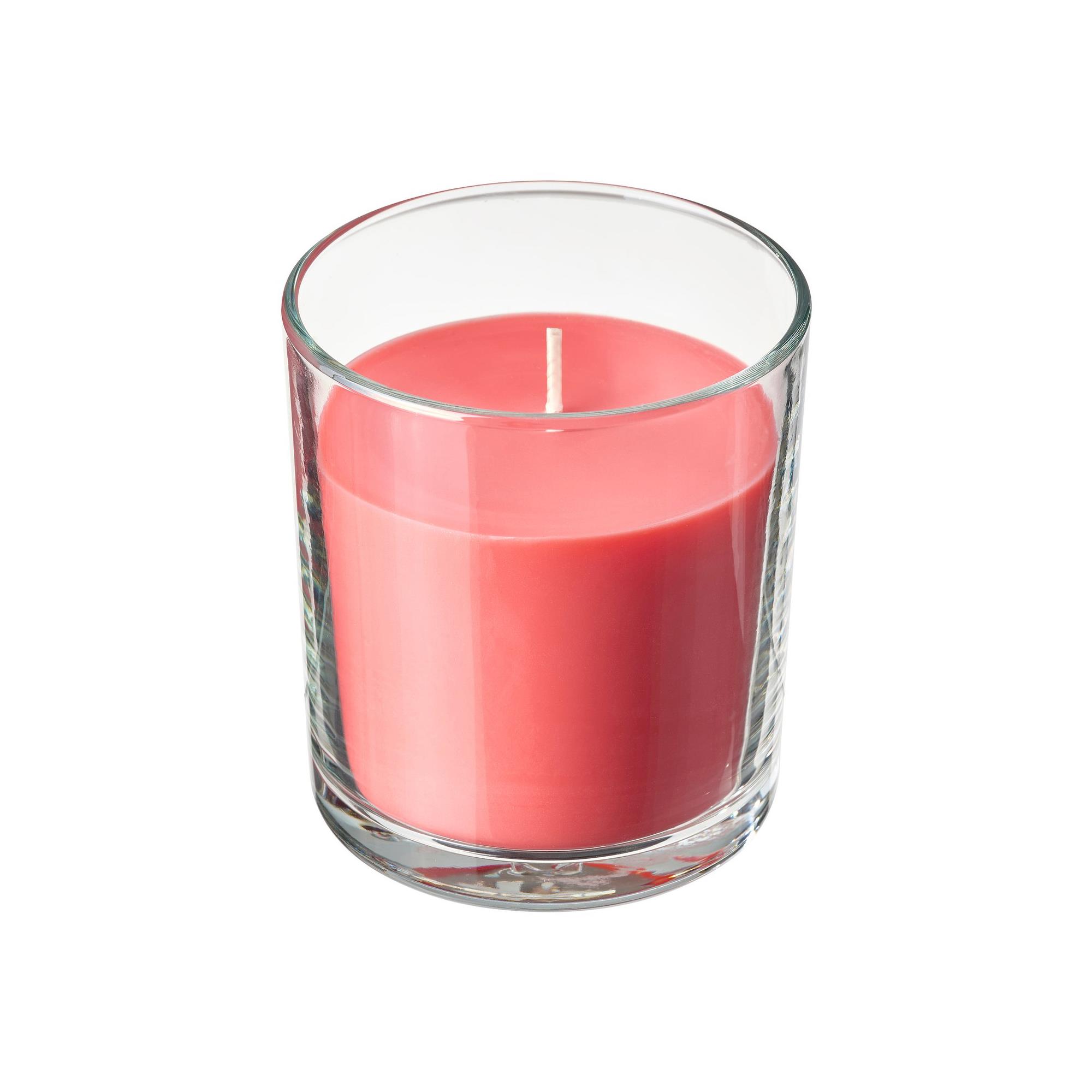LOTSFAGEL bright pink 40 hr scented candle in cup - 80608424 | IKEA