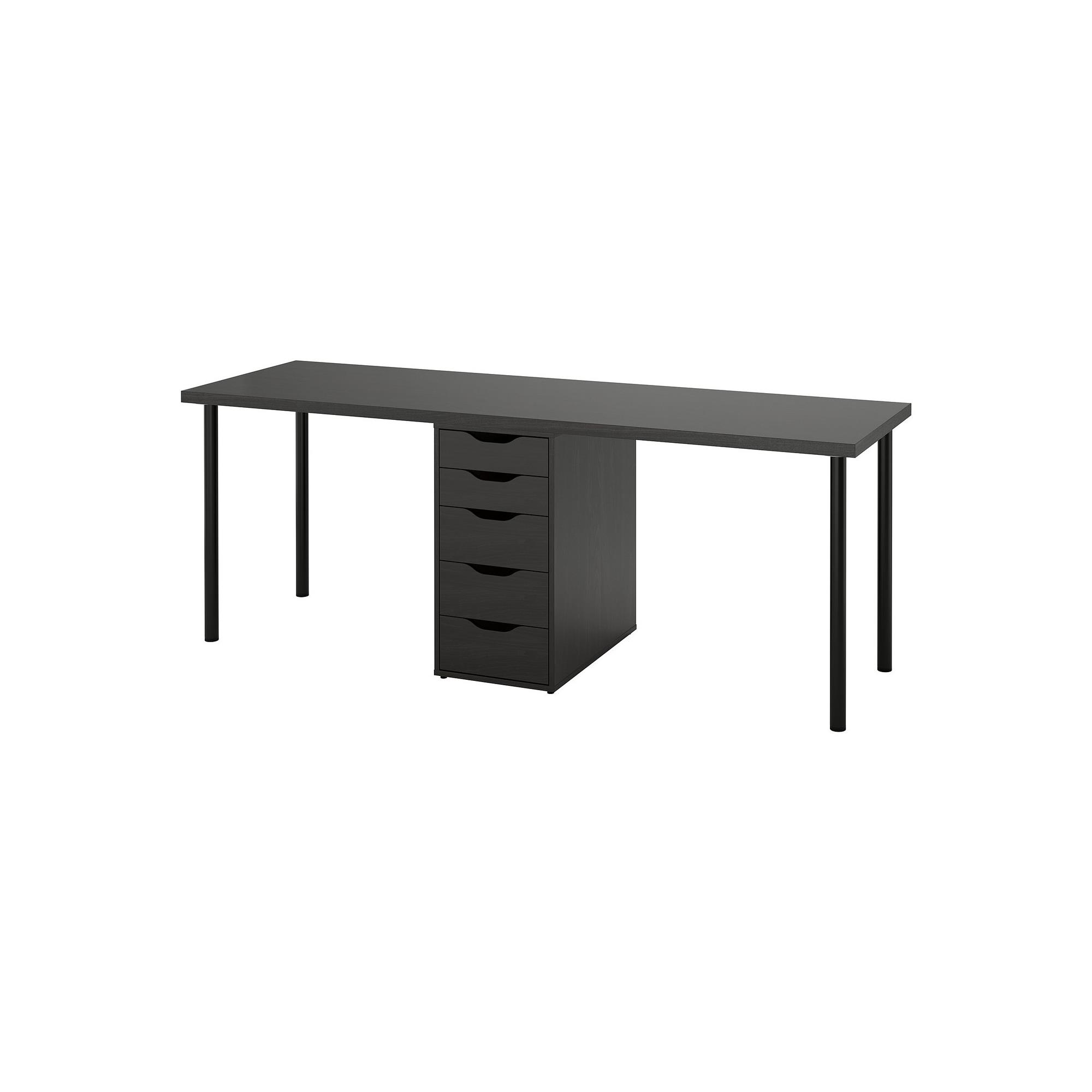 LAGKAPTEN/ALEX black-brown/black 200x60 cm desk - 99607660 | IKEA