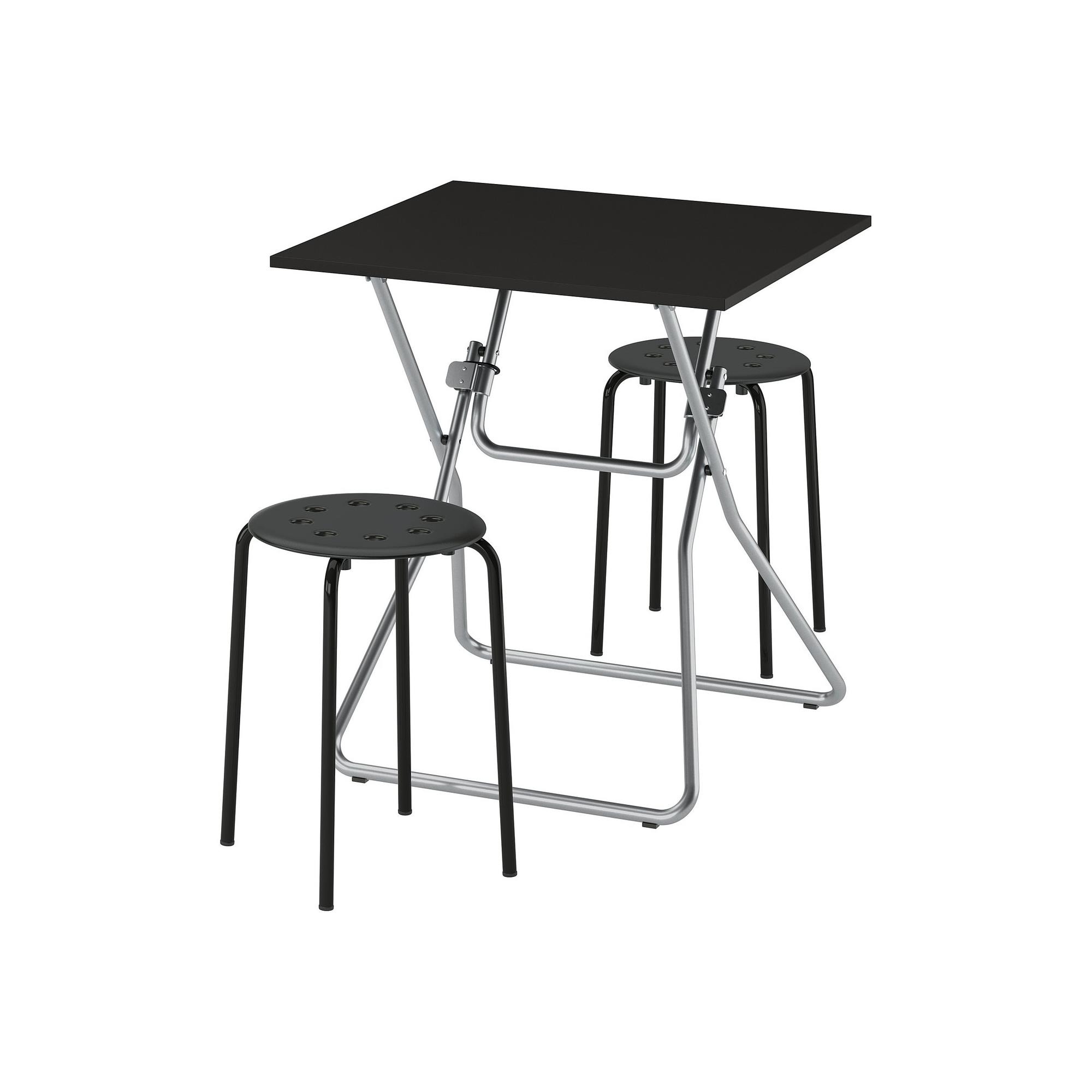 GUNDE/MARIUS black 2 stools kitchen table set - 59626552 | IKEA