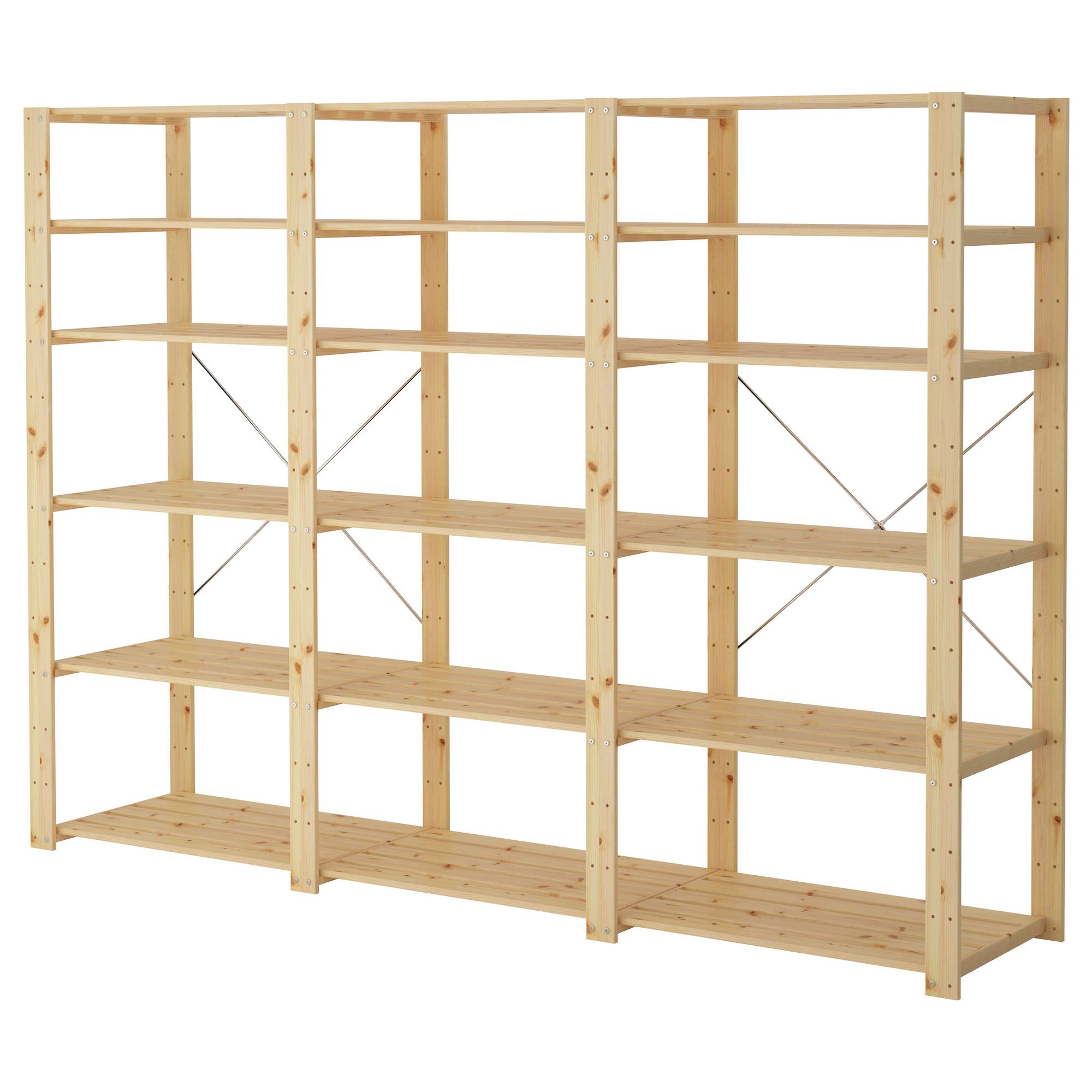 wood iron shelf 1500*1200*225〈ブラウン〉 Hudson | 4-Tier Iron & Wood Rack with Wheels & Brakes – Genco
