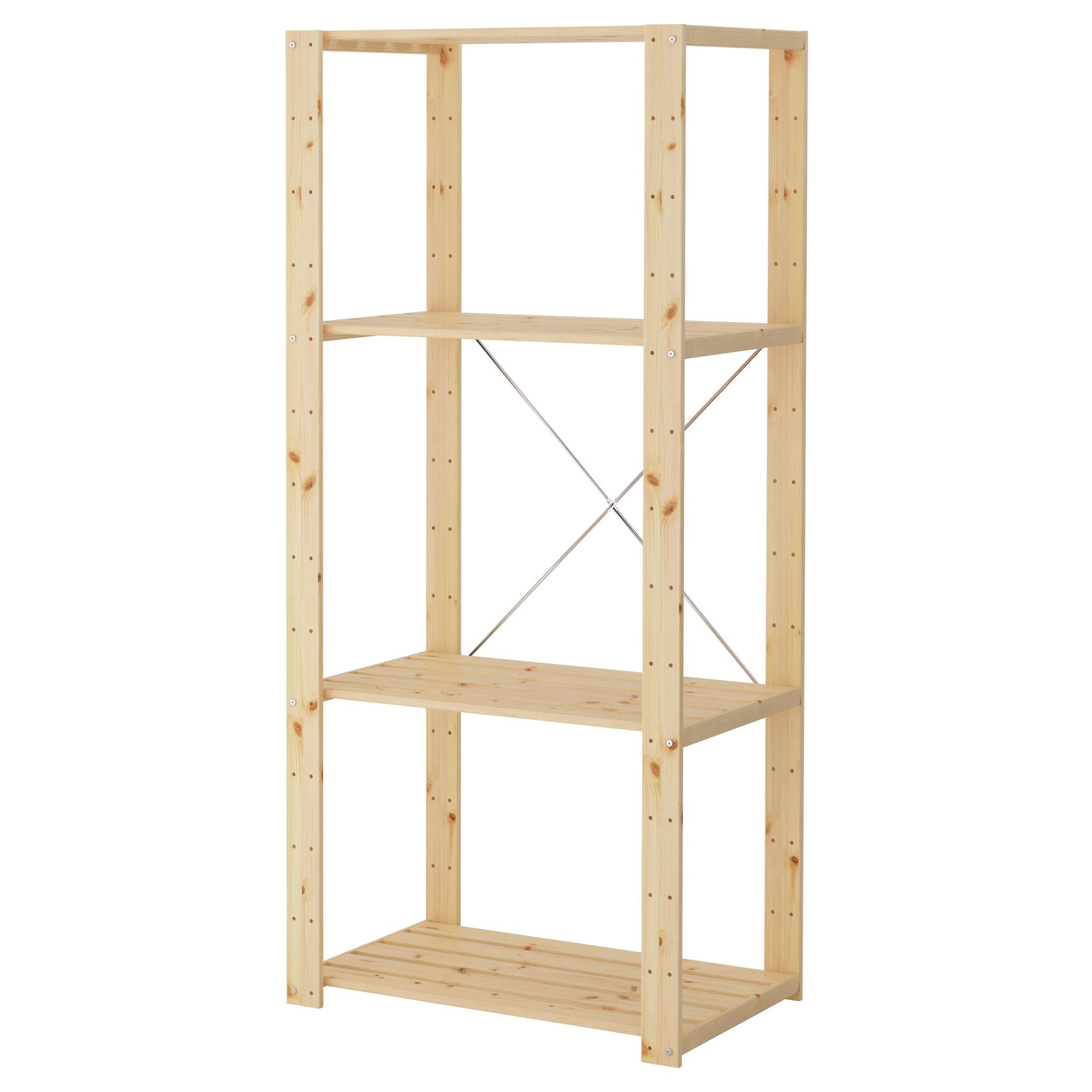 wood iron shelf 1500*1200*225〈ブラウン〉 HEJNE pine 78x50x171 cm shelving unit - 79031414 | IKEA