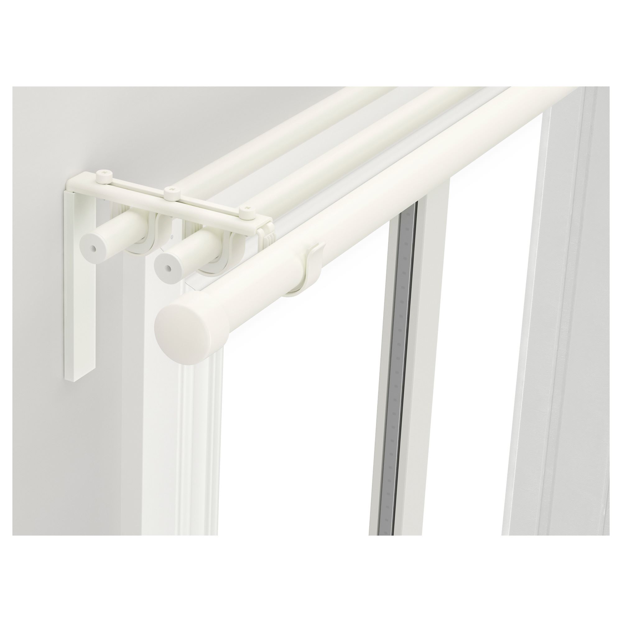 RACKA/HUGAD beyaz 210-385 cm perde çubuğu seti - 79929586 | IKEA