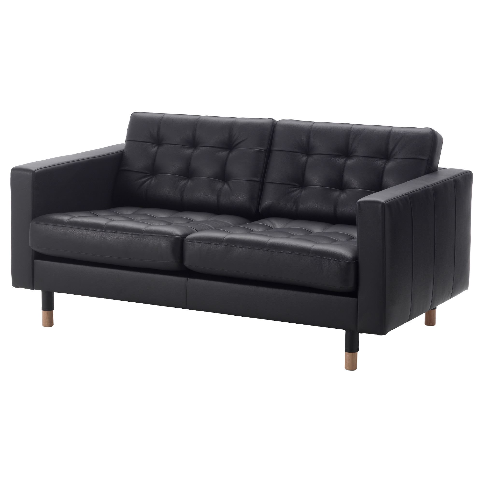 LANDSKRONA grann-bomstad black 2-seat leather sofa - 29031746 | IKEA