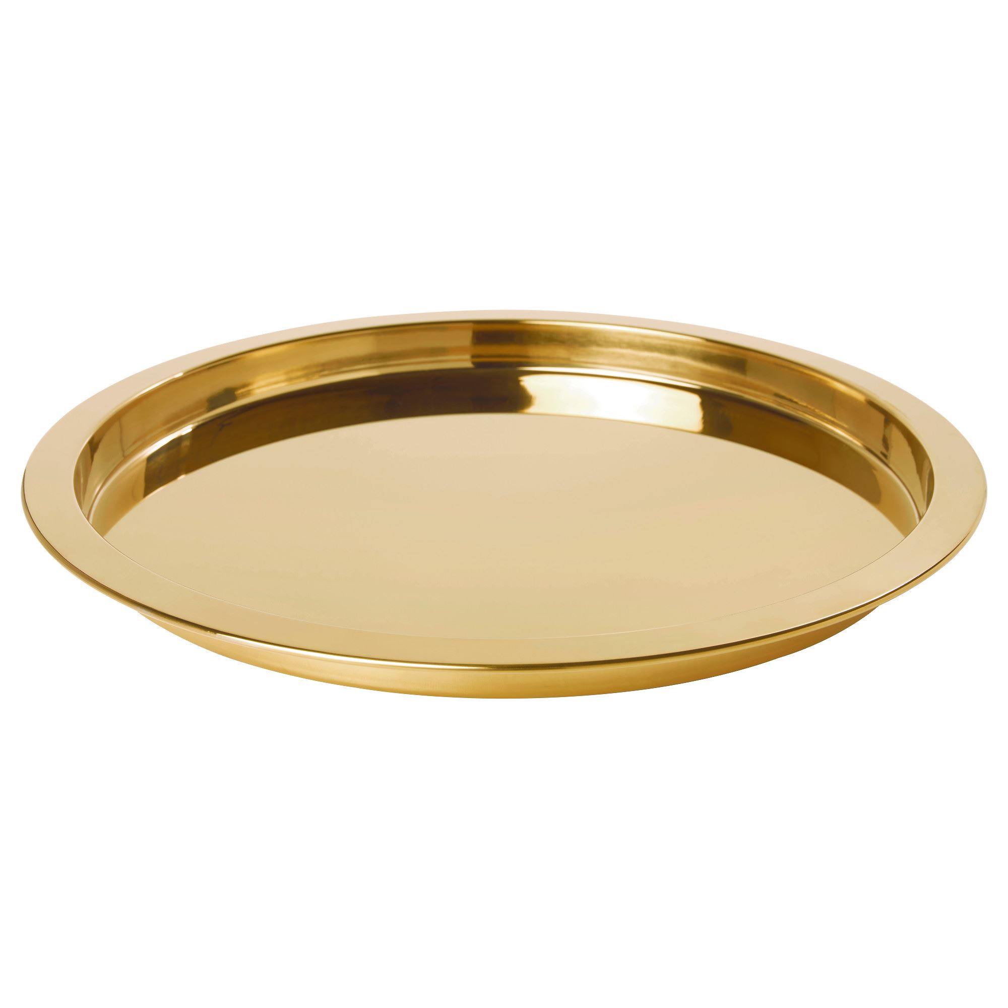 GLATTIS brass colour 38 cm round tray - 70350113 | IKEA