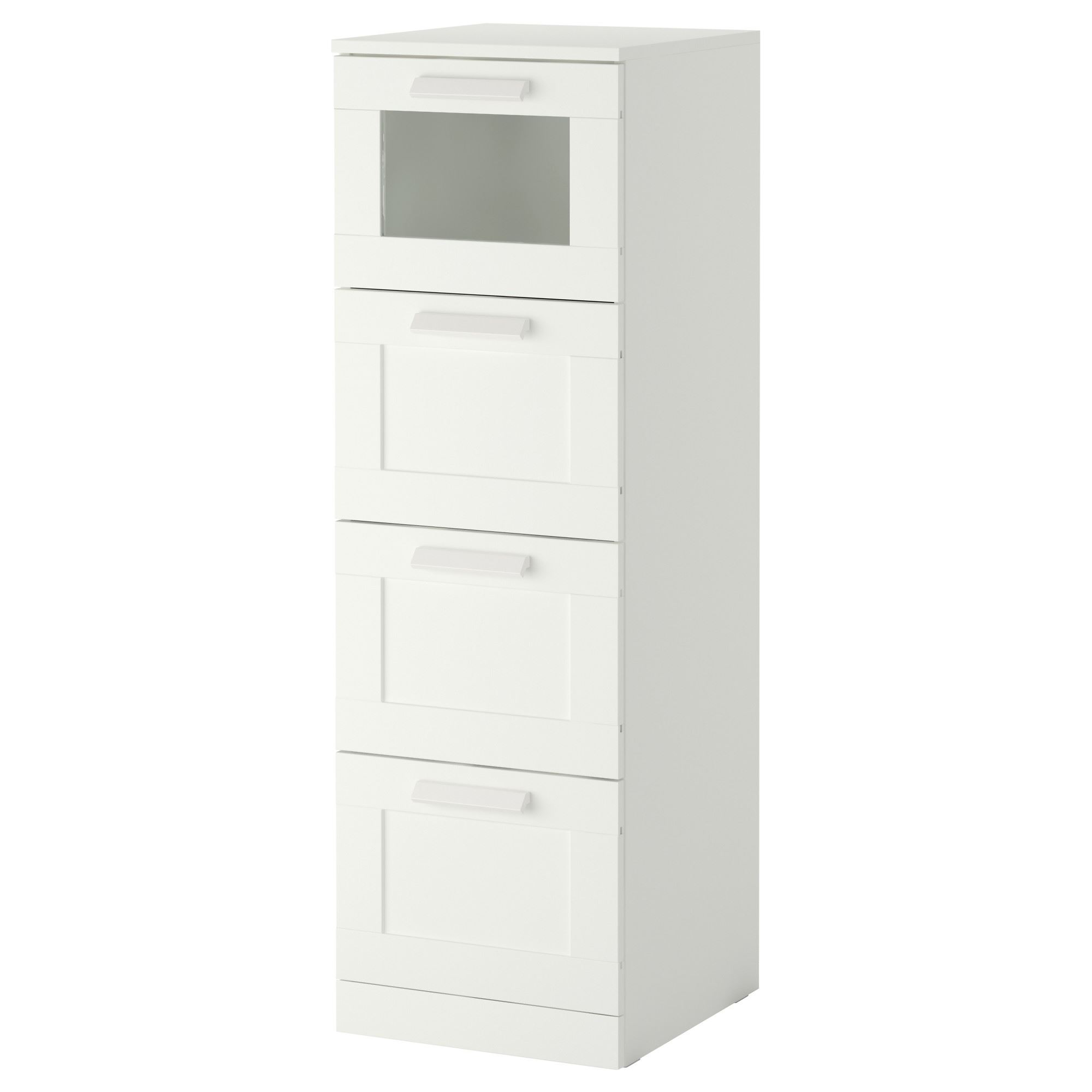 チェスト　IKEA BRIMNES　ﾎﾜｲﾄ BRIMNES white-frosted glass 39x124 cm chest of 4 drawers