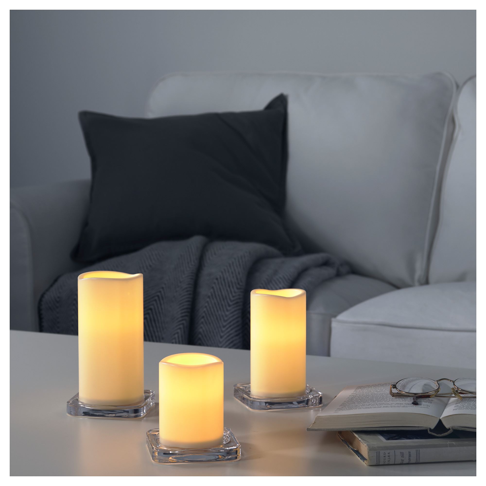 GODAFTON natural LED scented block candle - 50355574 | IKEA